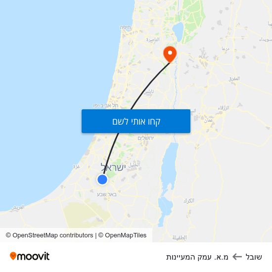 מפת שובל למ.א. עמק המעיינות