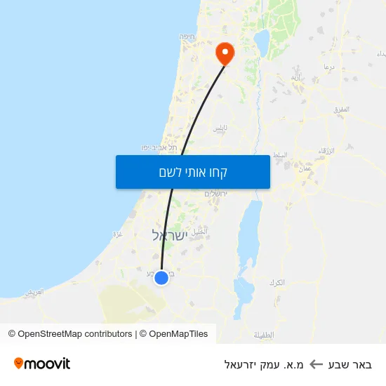 מפת באר שבע למ.א. עמק יזרעאל