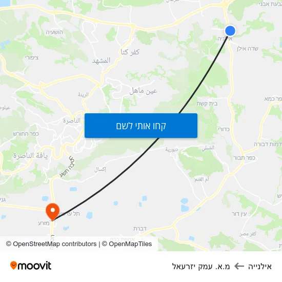 מפת אילנייה למ.א. עמק יזרעאל