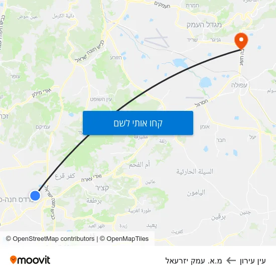 מפת עין עירון למ.א. עמק יזרעאל
