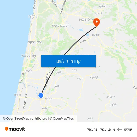 מפת עולש למ.א. עמק יזרעאל