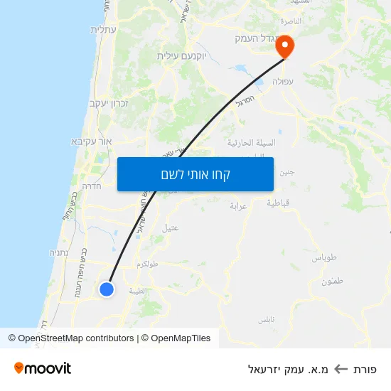 מפת פורת למ.א. עמק יזרעאל