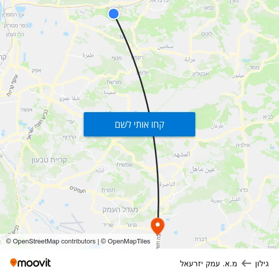 מפת גילון למ.א. עמק יזרעאל