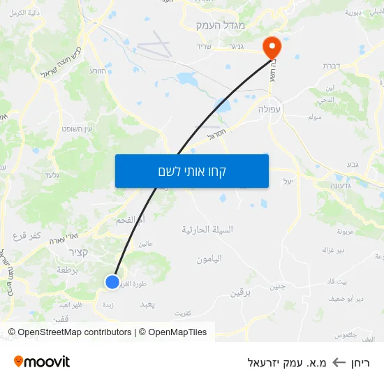 מפת ריחן למ.א. עמק יזרעאל