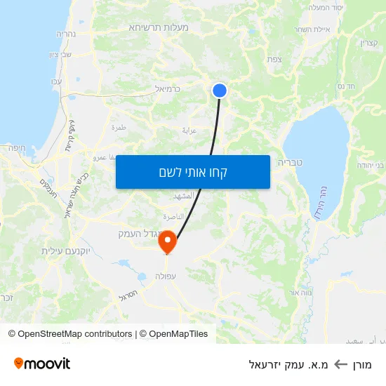 מפת מורן למ.א. עמק יזרעאל