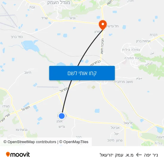 מפת ניר יפה למ.א. עמק יזרעאל