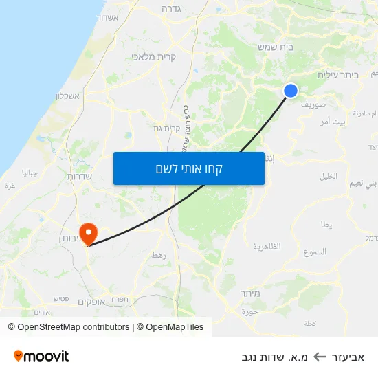 מפת אביעזר למ.א. שדות נגב
