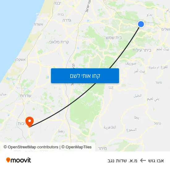 מפת אבו גוש למ.א. שדות נגב