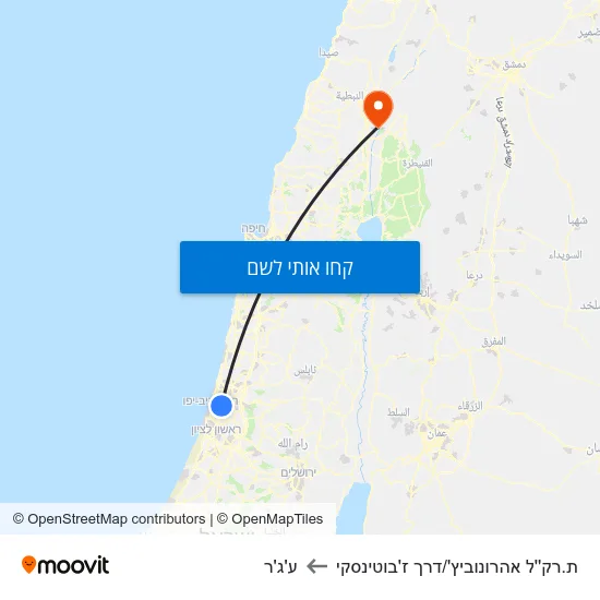 מפת ת.רק''ל אהרונוביץ'/דרך ז'בוטינסקי לע'ג'ר