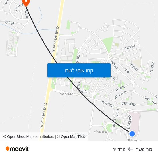 מפת צור משה לנורדייה