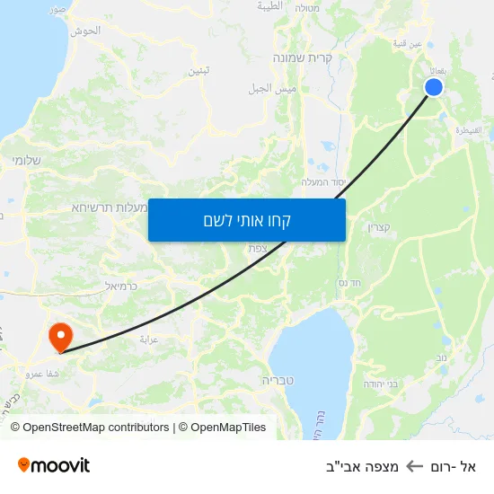 מפת אל -רום למצפה אבי"ב