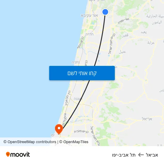 מפת אביאל לתל אביב-יפו