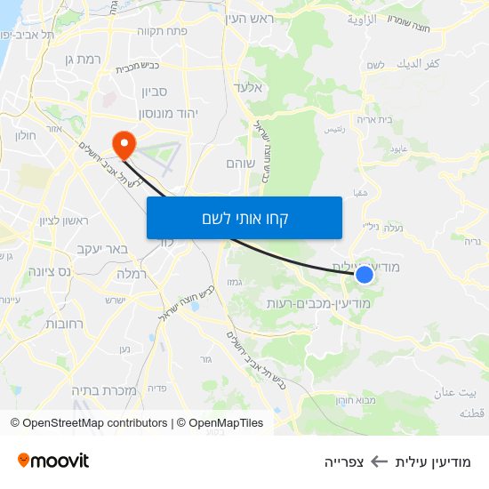 מפת מודיעין עילית לצפרייה