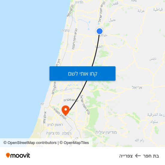 מפת בת חפר לצפרייה