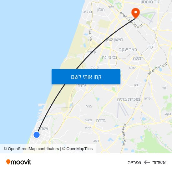 מפת אשדוד לצפרייה