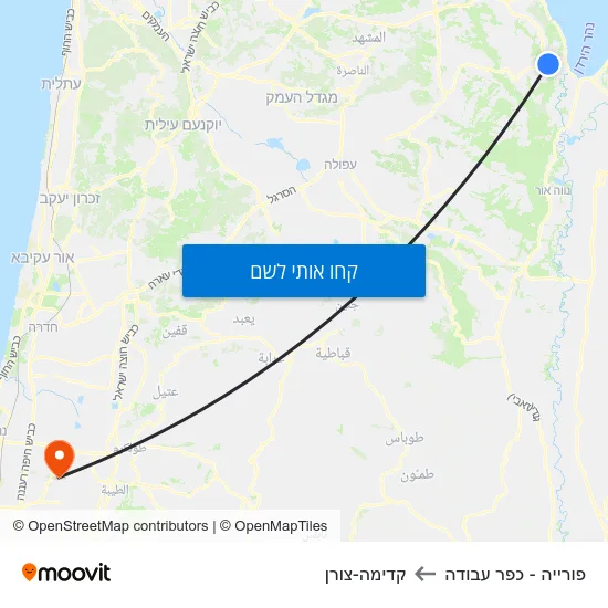 מפת פורייה - כפר עבודה לקדימה-צורן