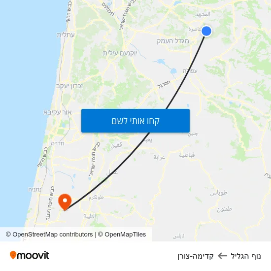 מפת נוף הגליל לקדימה-צורן