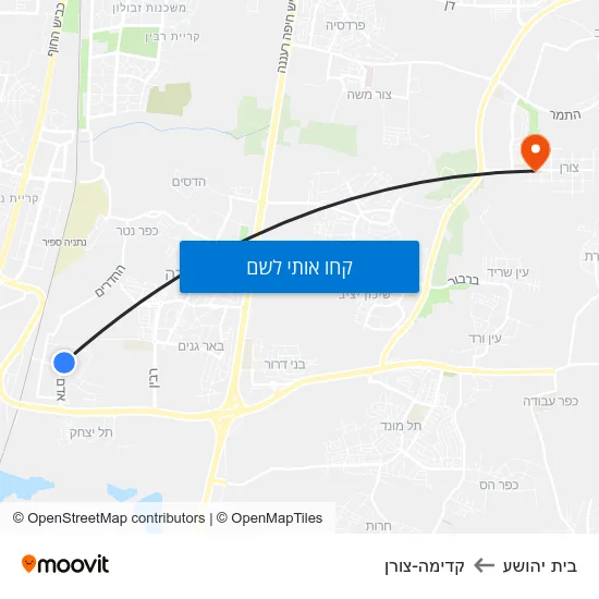 מפת בית יהושע לקדימה-צורן