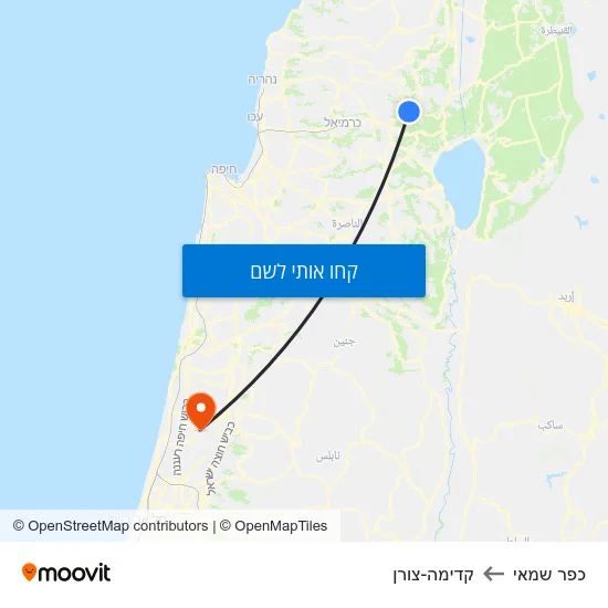 מפת כפר שמאי לקדימה-צורן