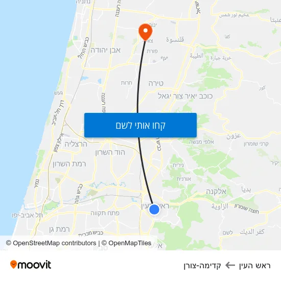 מפת ראש העין לקדימה-צורן