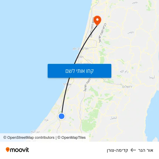 מפת אור הנר לקדימה-צורן