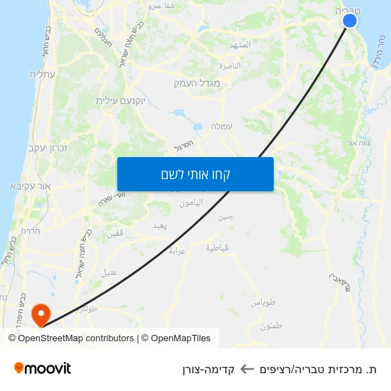 מפת ת. מרכזית טבריה/רציפים לקדימה-צורן