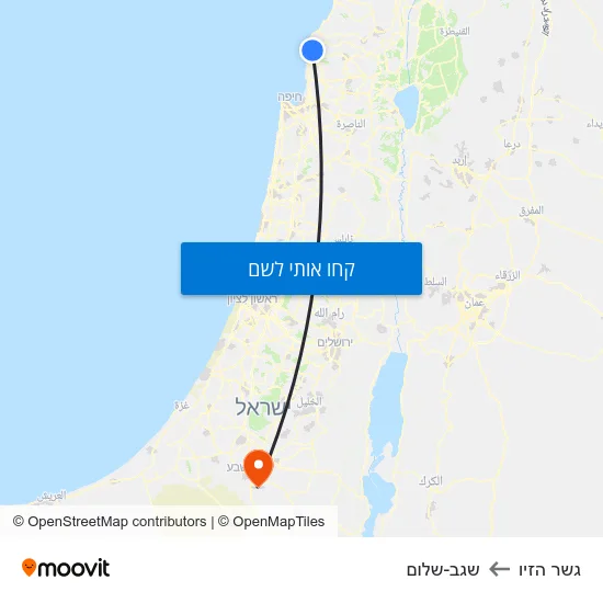 מפת גשר הזיו לשגב-שלום