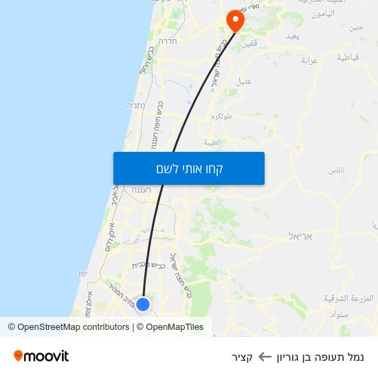 מפת נמל תעופה בן גוריון לקציר