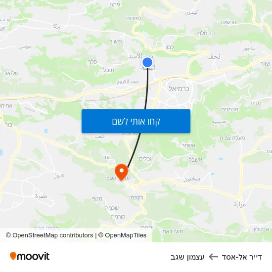 מפת דייר אל-אסד לעצמון שגב