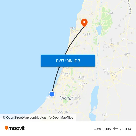 מפת כרמייה לעצמון שגב