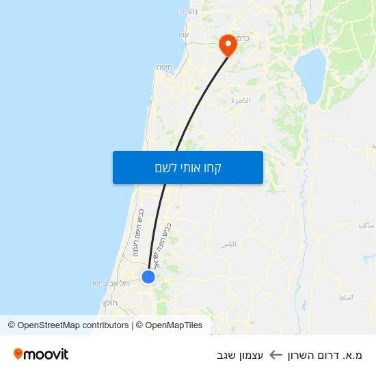 מפת מ.א. דרום השרון לעצמון שגב