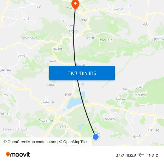 מפת ציפורי לעצמון שגב
