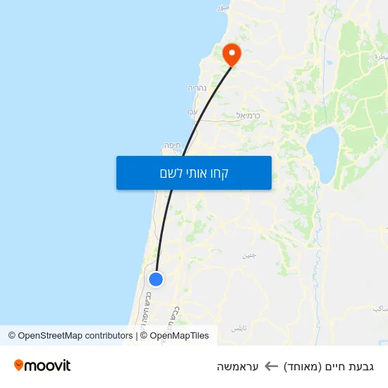 מפת גבעת חיים (מאוחד) לעראמשה