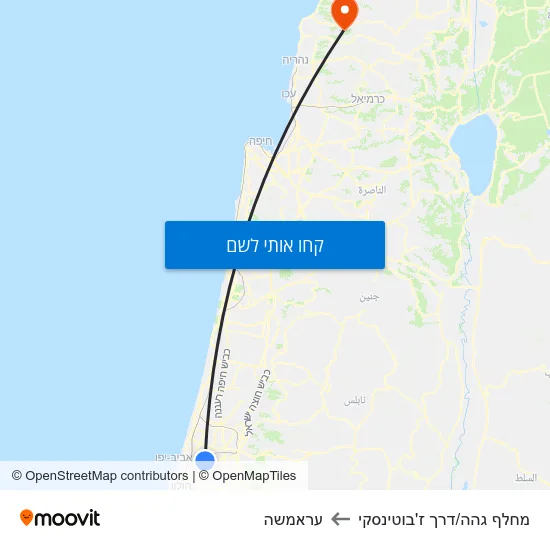 מפת מחלף גהה/דרך ז'בוטינסקי לעראמשה