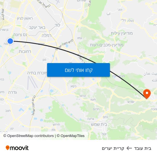 מפת בית עובד לקריית יערים