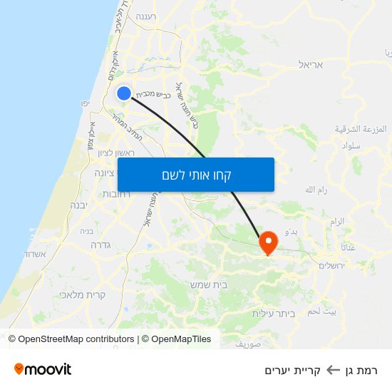 מפת רמת גן לקריית יערים