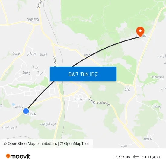 מפת גבעות בר לשומרייה