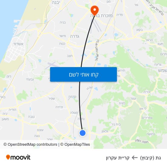 מפת גת (קיבוץ) לקריית עקרון