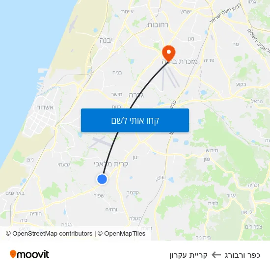 מפת כפר ורבורג לקריית עקרון