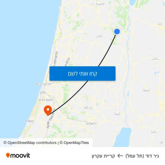 מפת ניר דוד (תל עמל) לקריית עקרון