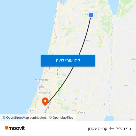 מפת נוף הגליל לקריית עקרון