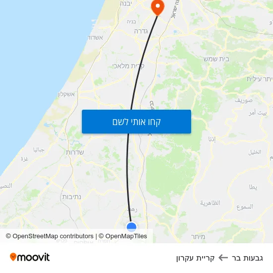 מפת גבעות בר לקריית עקרון
