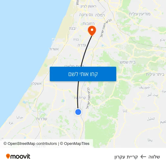 מפת שלווה לקריית עקרון