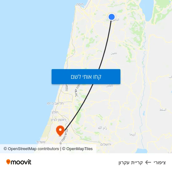 מפת ציפורי לקריית עקרון