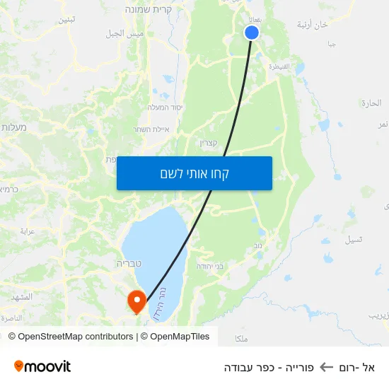 מפת אל -רום לפורייה - כפר עבודה