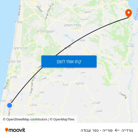 מפת נורדייה לפורייה - כפר עבודה