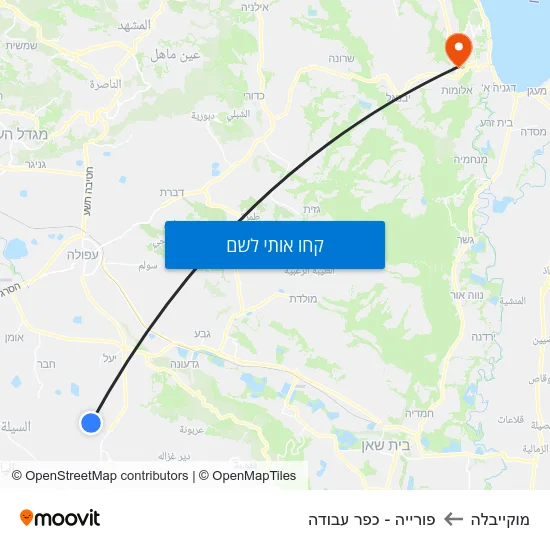 מפת מוקייבלה לפורייה - כפר עבודה