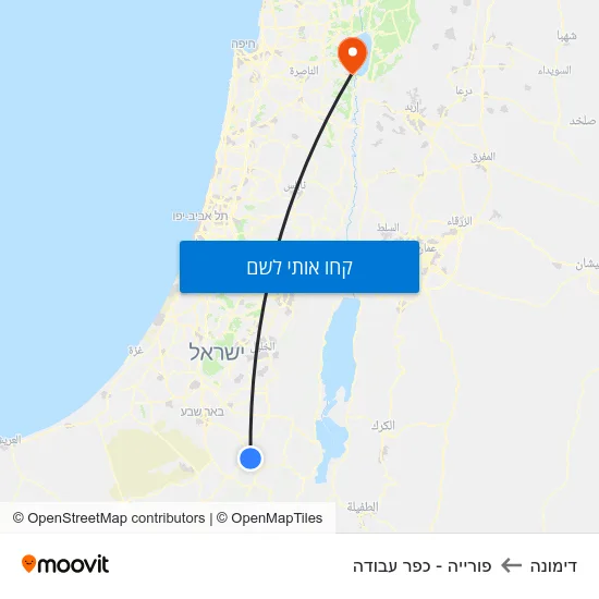 מפת דימונה לפורייה - כפר עבודה