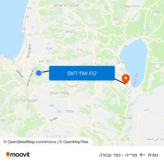 מפת נופית לפורייה - כפר עבודה