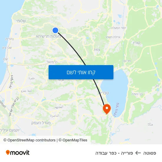 מפת פסוטה לפורייה - כפר עבודה